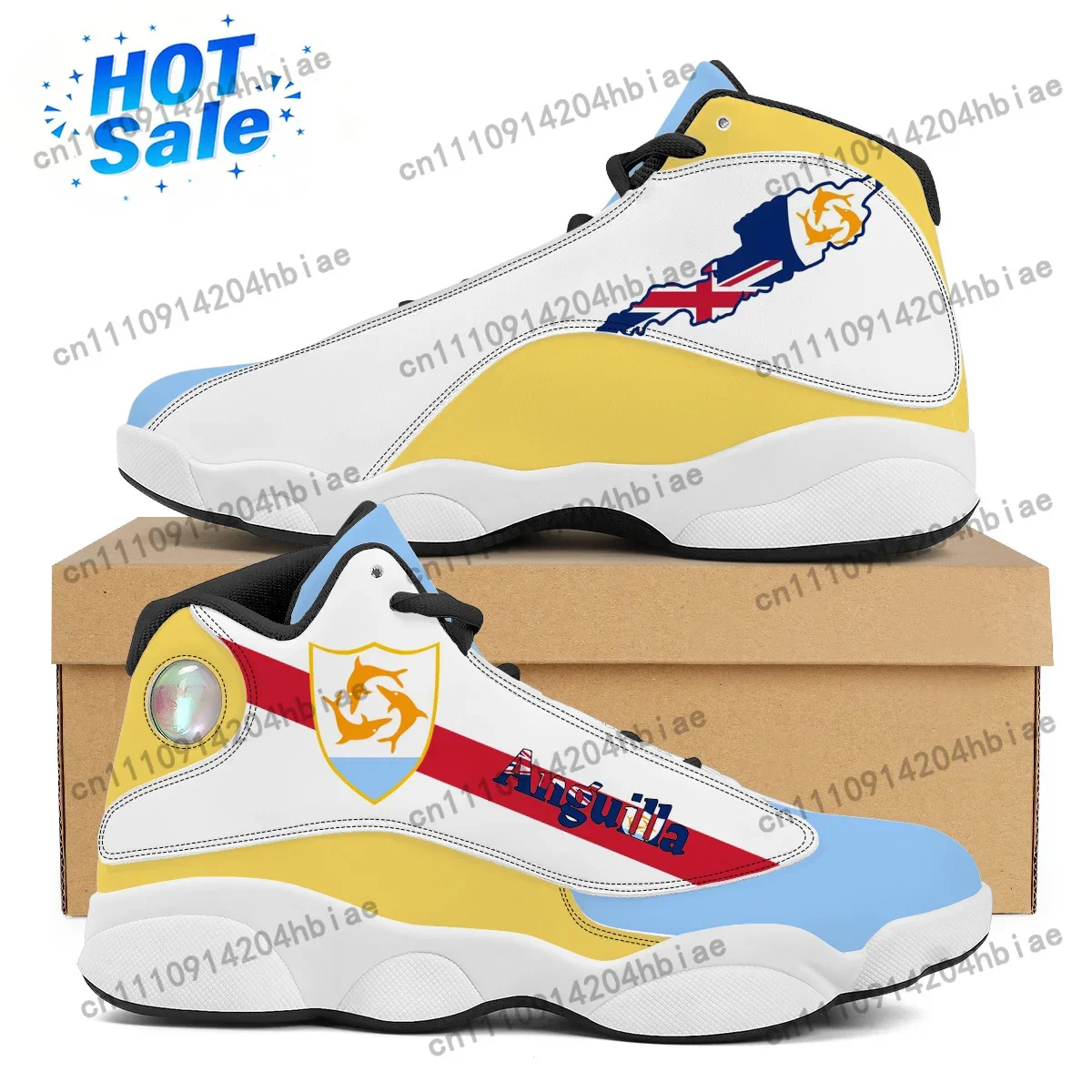 Women Shoes Tennis - أحذية رياضية مخصصة بطباعة علم أنجويلا