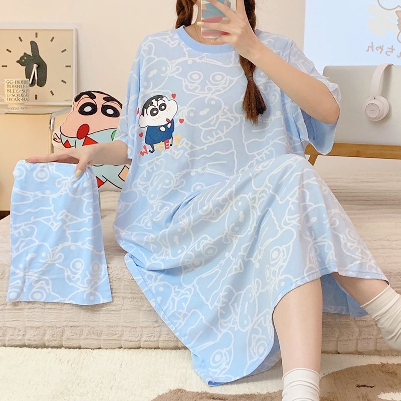Women Shoes Xxl - قميص نوم قطني بتصميم أنمي كرايون
