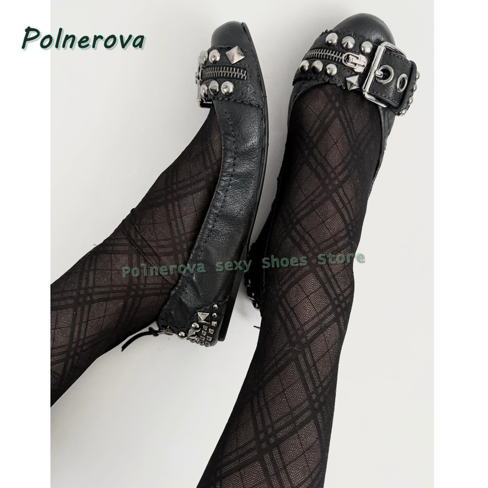 Women Shoes Casual - حذاء ماري جين نسائي مسطح بمقدمة