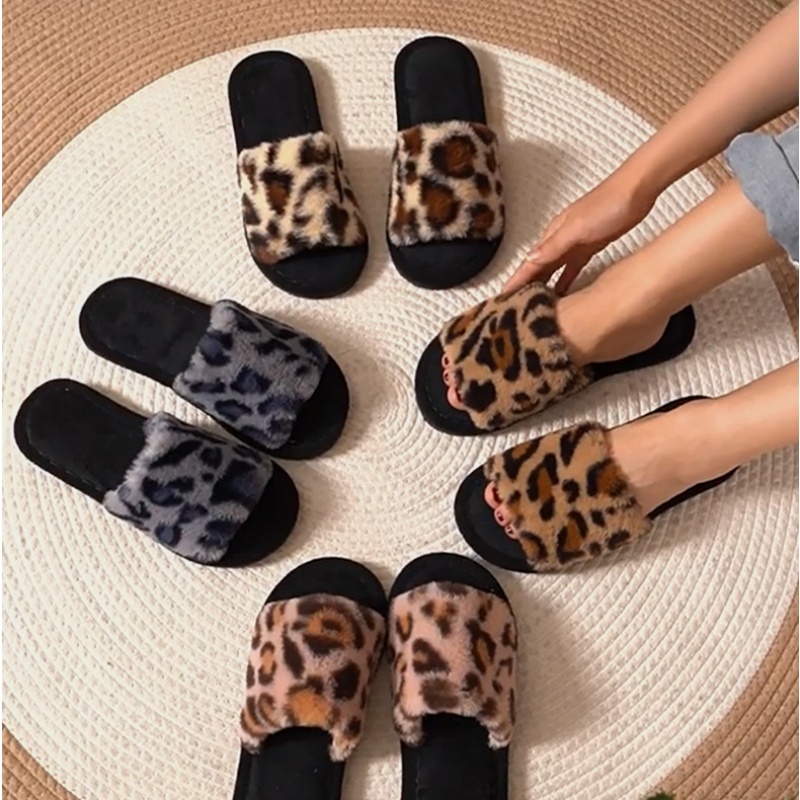 Women Shoes Winter - 2025 شتاء دافئ رقيق فروي ليوبارد