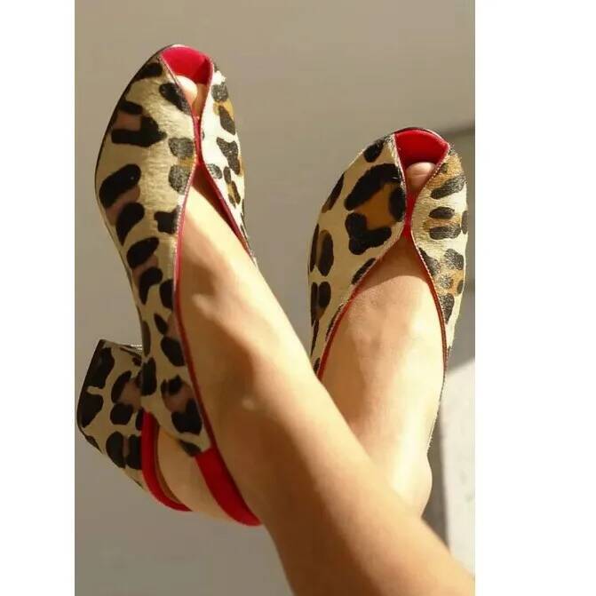 صنادل نسائية بطبعة جلد الفهد م - مراجعة Peep Toe Heels وسعره