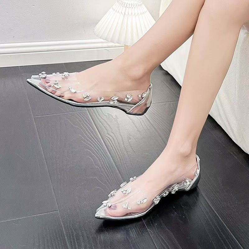 أحذية نسائية شفافة من البولي ف - مراجعة Pointed Toe Flat وسعره