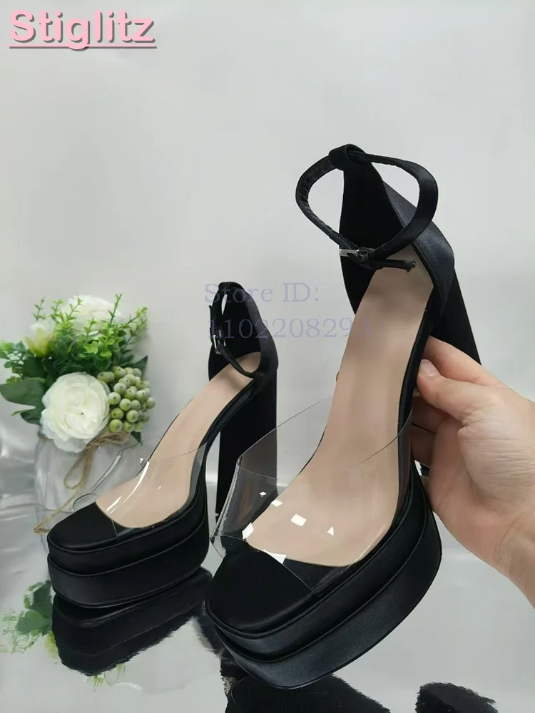 صندل نسائي بكعب سميك من الساتا - مراجعة Clear Strap Heel وسعره