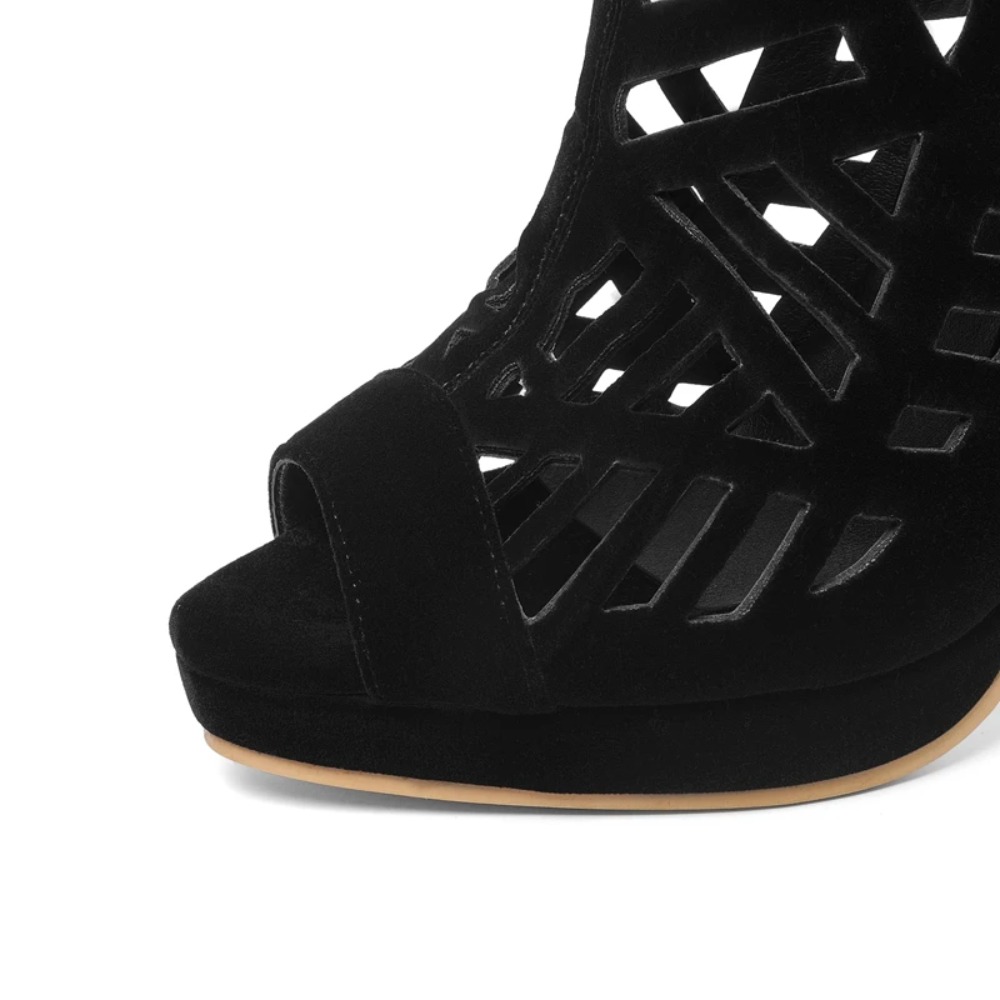 BLXQPY سوبر كبيرة الحجم 28-52  - مراجعة Peep Toe Heels وسعره