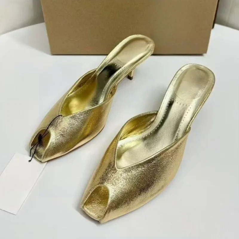 أحذية نسائية فاخرة ذهبية اللون - مراجعة Peep Toe Heels وسعره
